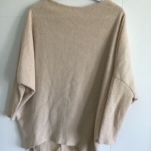 Cream/ Taupe boat neck sweater